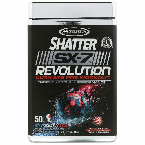 Muscletech, Shatter SX-7 Revolution Ultimate Pre-Workout, Icy Rocket Freeze, 13.44 oz (381 g) (Discontinued Item)