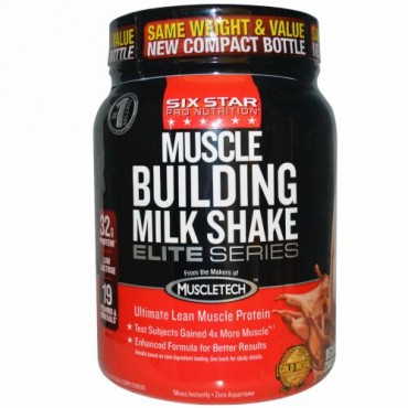 Muscletech, Six Star Pro Nutrition, Muscle Building Milk Shake, Decadent Chocolate, 2 lbs (907 g) (Discontinued Item)