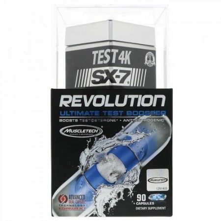 Muscletech, Test 4K SX-7 Revolution、究極のテストステロン増強剤、カプセル90粒 (Discontinued Item)