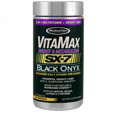 Muscletech, ビタマックス、エネルギー＆代謝、SX-7ブラックオニキス、女性用、120錠 (Discontinued Item)