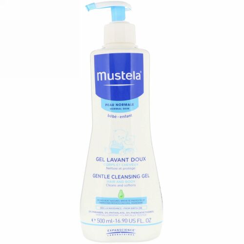 Mustela, ベビー、ジェントルクレンジングジェル、普通肌用、16.90液量オンス (500 ml)
