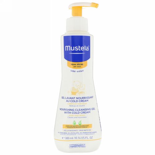 Mustela, ベビー、コールドクリーム配合栄養クレンジングジェル、ドライスキン用、10.14液量オンス (300 ml) (Discontinued Item)