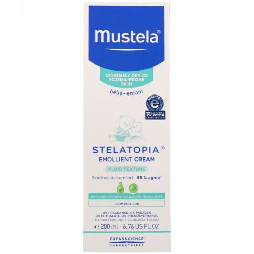 Mustela, ベビー、ステラトピア・エモリエントクリーム、超乾燥肌用、6.76液量オンス (200ml)