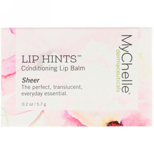 MyChelle Dermaceuticals, リップヒントコンディショニングリップバーム、シアー、0.2オンス (5.7 g) (Discontinued Item)