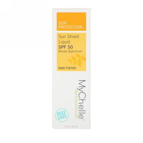 MyChelle Dermaceuticals, サンシールドリキッド、SPF50、色なし、1 fl oz (30 ml) (Discontinued Item)