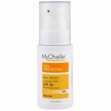 MyChelle Dermaceuticals, サンシールドリキットティントSPF 50、ノーマル、ヌード、1液量オンス (30 ml) (Discontinued Item)