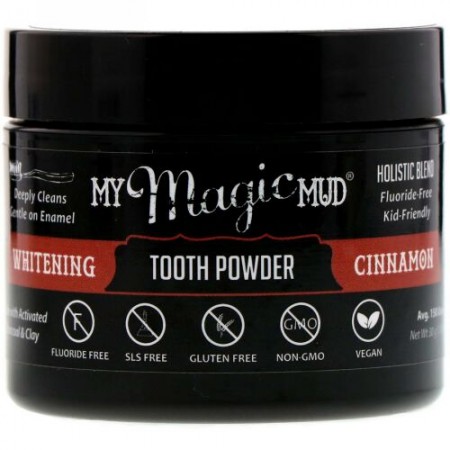 My Magic Mud, ホワイトニングトゥースパウダー、シナモン、1.06オンス (30 g) (Discontinued Item)