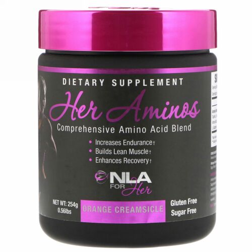 NLA for Her, 女性のためのアミノ酸、効果の多様なアミノ酸ブレンド、オレンジキャンディーアイス、254g（0.56 lb） (Discontinued Item)