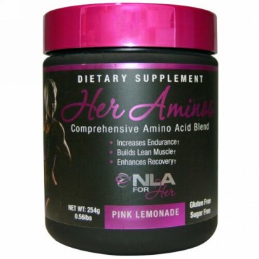 NLA for Her, Her Aminos（女性用アミノ酸）、 総合アミノ酸ブレンド、 ピンクレモネード、 0.56 ポンド (254 g) (Discontinued Item)