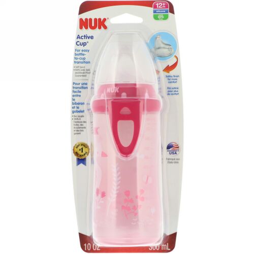 NUK, Active Cup, Pink, 12+ Months, 1 Cup, 10 oz (300 ml) (Discontinued Item)