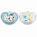 NUK, エアフロー、歯列矯正おしゃぶり、ボーイ、生後0-6ヶ月、おしゃぶり2個 (Discontinued Item)