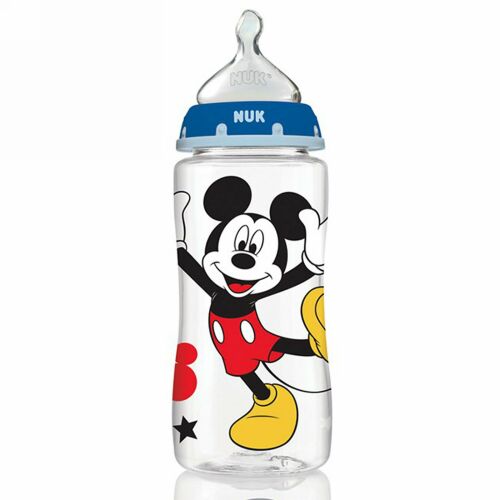 NUK, Disney Baby, Mickey Mouse Perfect Fit Bottles, Medium, 0+ Months, Grey, 3 Bottles, 10 oz (300 ml) Each (Discontinued Item)