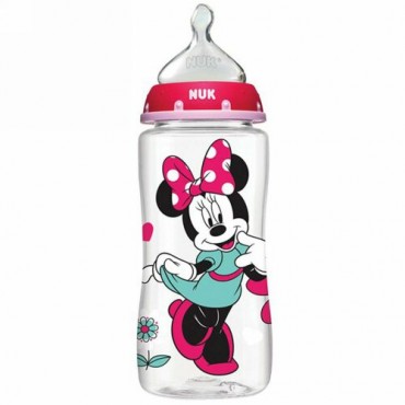 NUK, Disney Baby, Minnie Mouse Perfect Fit Bottles, Medium, 0+ Months, Red, 3 Bottles, 10 oz (300 ml) Each (Discontinued Item)