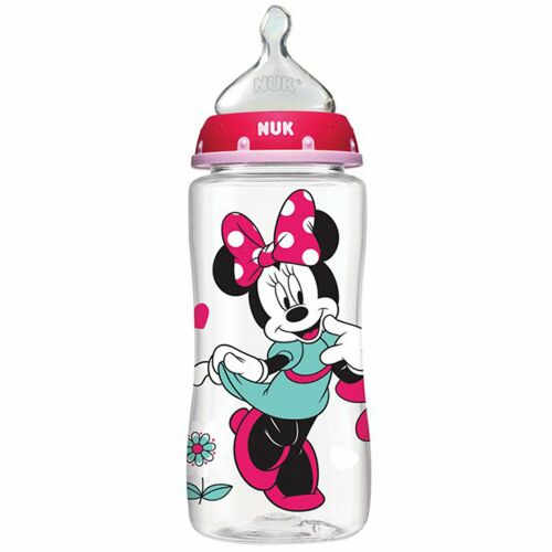 NUK, Disney Baby, Minnie Mouse Perfect Fit Bottles, Medium, 0+ Months, Red, 3 Bottles, 10 oz (300 ml) Each (Discontinued Item)