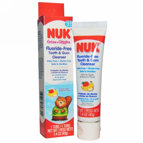NUK, フッ化物不使用、歯と歯ぐきのクレンザー、アップル＆バナナ、1.4 oz (40 g) (Discontinued Item)