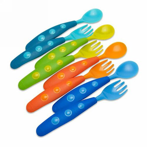 NUK, ガーバー・グラジュエート・ファンパック食器、9ヶ月以上、フォーク4本とスプーン4本のセット (Discontinued Item)
