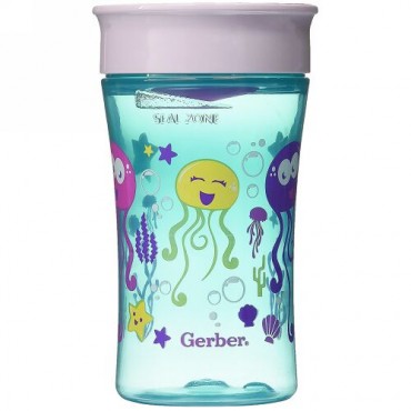 NUK, マジック360、マジカル・スパウトレスカップ、生後12か月以上、少女用、1カップ、10 oz (300 ml) (Discontinued Item)