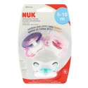 NUK, 歯列矯正おしゃぶり、ガール、生後6-18ヶ月、3パック (Discontinued Item)