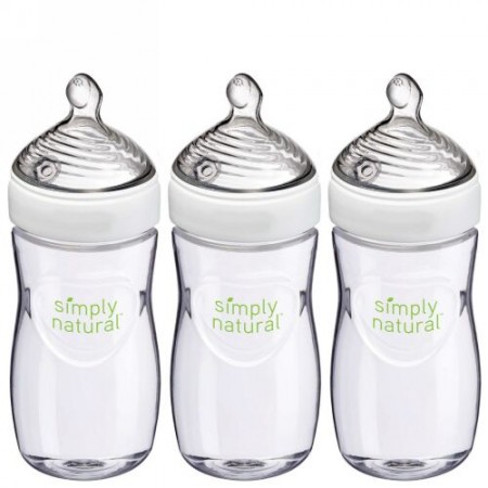 NUK, Simply Natural、ボトル、1ヶ月以上、中型、3パック、各9オンス (270 ml)