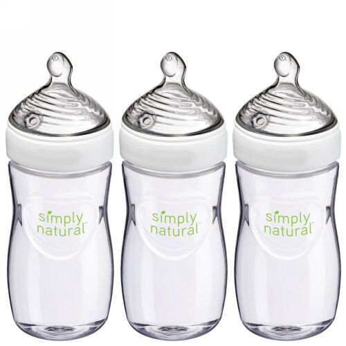 NUK, Simply Natural、ボトル、1ヶ月以上、中型、3パック、各9オンス (270 ml)