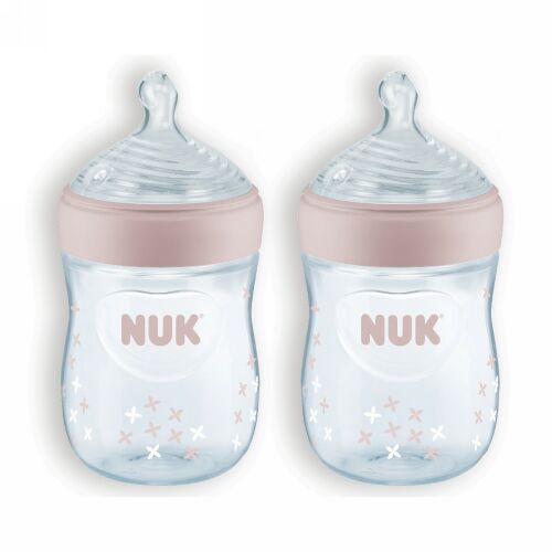 NUK, シンプリーナチュラル、ボトル、ガール、生後0ヶ月以上、スロー、2パック、各5オンス (150 ml) (Discontinued Item)