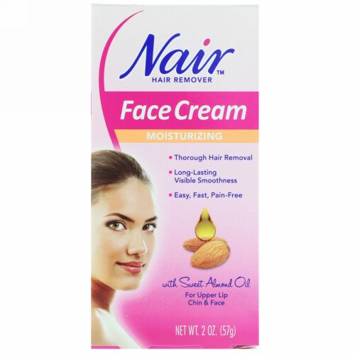 Nair, Hair Remover, Moisturizing Face Cream, 2 oz (57 g)