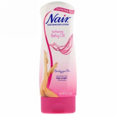 Nair, Hair Remover Lotion, with Softening Baby Oil, 9 oz (255 g) (Discontinued Item)