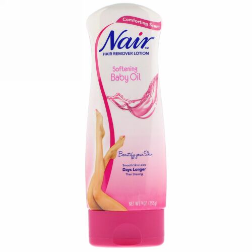 Nair, Hair Remover Lotion, with Softening Baby Oil, 9 oz (255 g) (Discontinued Item)