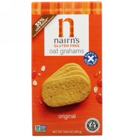 Nairn's, Gluten Free, Oatmeal Grahams, Original, 5.64 oz (160 g) (Discontinued Item)