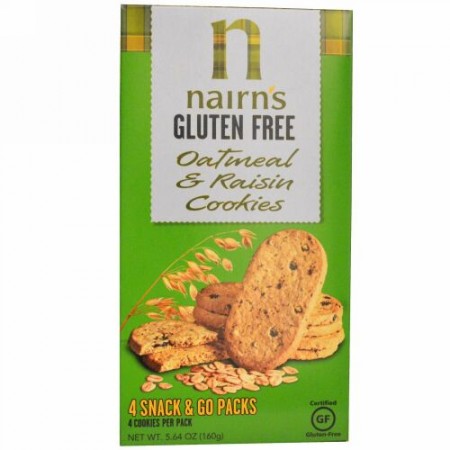 Nairn's, グルテンフリー オートミール & レーズンクッキー, 5.64 オンス (160 g) (Discontinued Item)