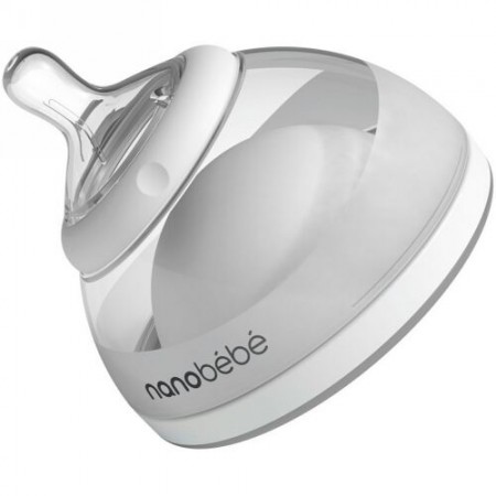 Nanobebe, 母乳ボトル、新生児から、グレー、1個パック、5オンス (150ml)