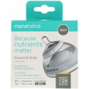 Nanobebe, 母乳ボトル、新生児から、グレー、1個パック、5オンス (150ml)