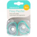 Nanobebe, フレキシーおしゃぶり、生後3カ月以上、ティールブルー、2個パック (Discontinued Item)