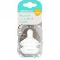 Nanobebe, シリコン製乳首、新生児から、低流量、2個入りパック