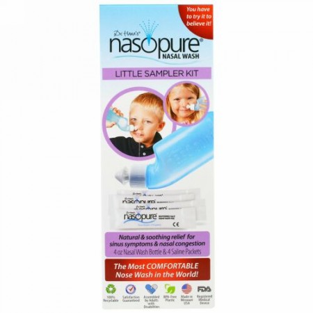 Nasopure, Nasopure Little Sampler Kit, 4 oz bottle, 4 buffered salt packets, instructions (Discontinued Item)