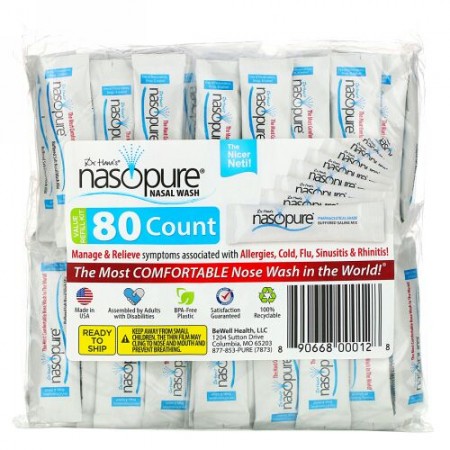 Nasopure, Nasal Wash, Value Refill Kit, 80 Count