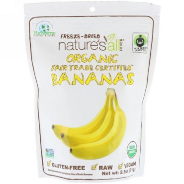 Natierra, Organic Freeze-Dried, Fairtrade Certified Bananas, 2.5 oz (71 g) (Discontinued Item)