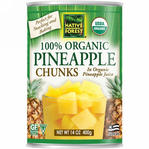 Native Forest, Edward & Sons, Native Forest, 100% Organic Pineapple Chunks, 14 oz (400 g) (Discontinued Item)