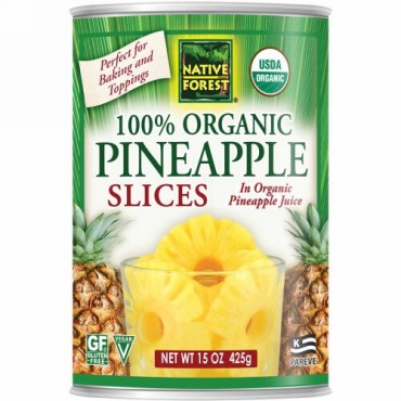 Native Forest, Edward & Sons, Native Forest, 100% Organic Pineapple Slices, 15 oz (425 g) (Discontinued Item)