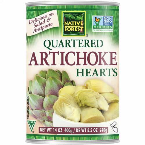 Native Forest, Edward & Sons, Native Forest, Quartered Artichoke Hearts, 14 oz (400 g) (Discontinued Item)