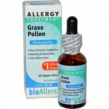 NatraBio, BioAllers, Allergy Treatment, Grass Pollen, 1 fl oz (30 ml)