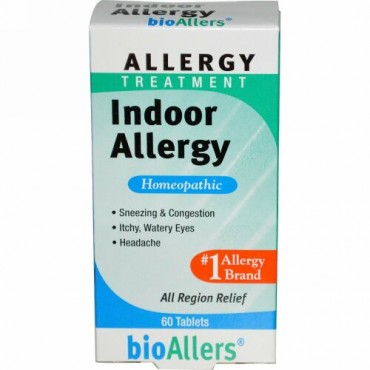 NatraBio, バイオアラーズ（bioAllers）、アレルギートリートメント、屋内アレルギー、60 錠
