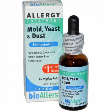 NatraBio, BioAllers, Allergy Treatment, Mold, Yeast & Dust, 1 fl oz (30 ml)