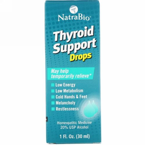 NatraBio, 甲状腺サポート、1 fl oz (30 ml)
