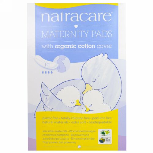 Natracare, オーガニックコットンカバー使用マタニティパッド、10個