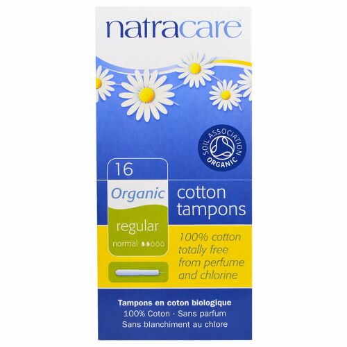 Natracare, オーガニックコットンタンポン, レギュラー, 16 タンポン