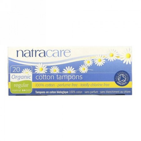 Natracare, オーガニック・コットンタンポン、レギュラー、20 個入
