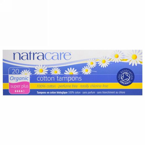 Natracare, オーガニックコットンタンポン, スーパープラス, 20 タンポン