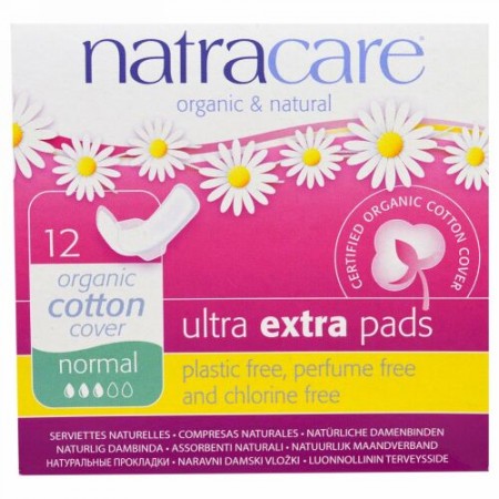 Natracare, オーガニック＆ナチュラル、ウルトラパッド、ふつうの日用、12個入