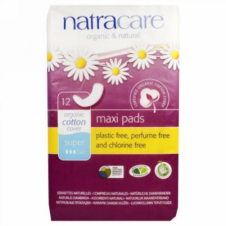 Natracare, オーガニック＆ナチュラルマキシパッド、スーパーパッド12個